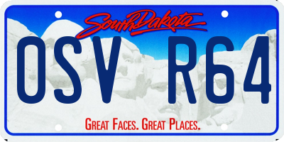 SD license plate 0SVR64
