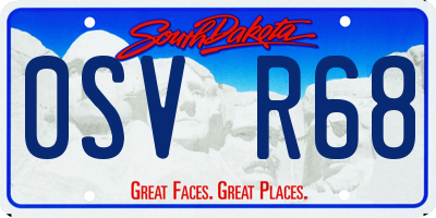 SD license plate 0SVR68