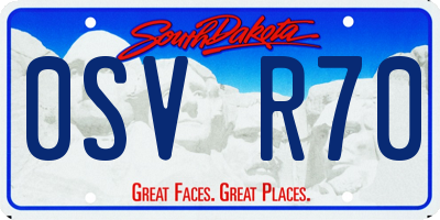 SD license plate 0SVR70
