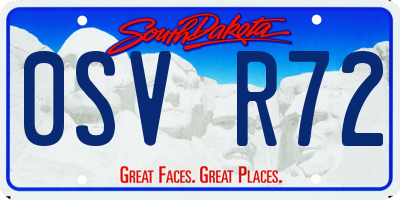 SD license plate 0SVR72