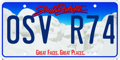 SD license plate 0SVR74