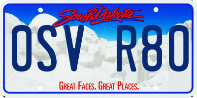 SD license plate 0SVR80