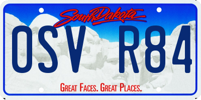 SD license plate 0SVR84