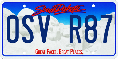 SD license plate 0SVR87