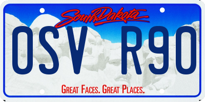 SD license plate 0SVR90