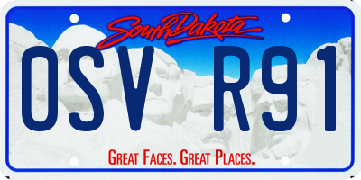 SD license plate 0SVR91