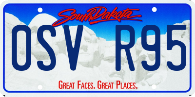 SD license plate 0SVR95