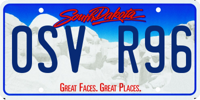 SD license plate 0SVR96