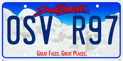 SD license plate 0SVR97