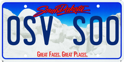 SD license plate 0SVS00