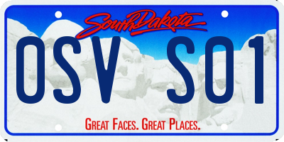 SD license plate 0SVS01