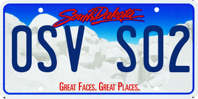 SD license plate 0SVS02