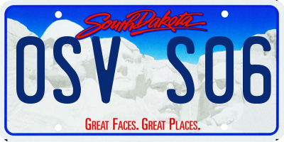 SD license plate 0SVS06