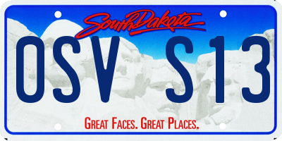 SD license plate 0SVS13