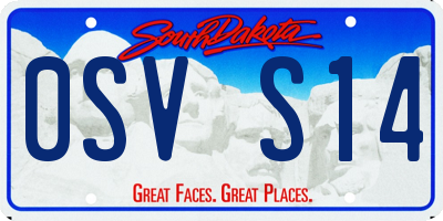 SD license plate 0SVS14