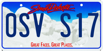 SD license plate 0SVS17