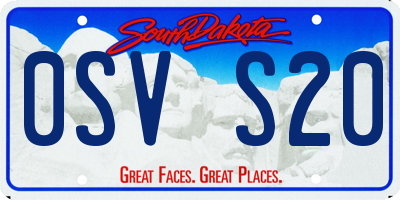 SD license plate 0SVS20