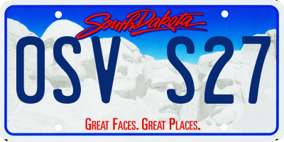 SD license plate 0SVS27