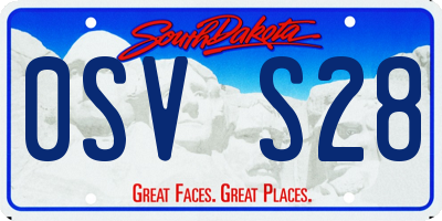 SD license plate 0SVS28