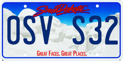SD license plate 0SVS32
