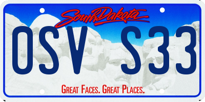 SD license plate 0SVS33