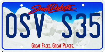 SD license plate 0SVS35