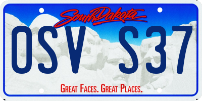 SD license plate 0SVS37