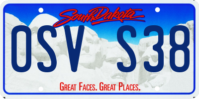 SD license plate 0SVS38
