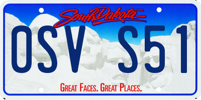 SD license plate 0SVS51
