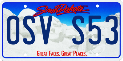 SD license plate 0SVS53