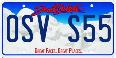 SD license plate 0SVS55