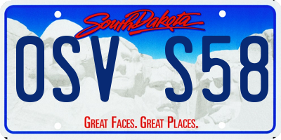 SD license plate 0SVS58
