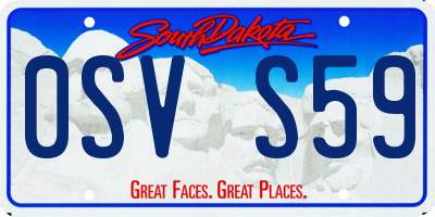 SD license plate 0SVS59