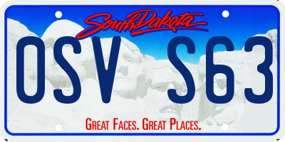 SD license plate 0SVS63