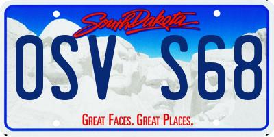 SD license plate 0SVS68