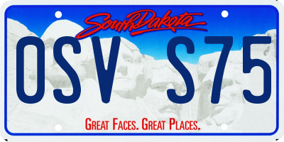 SD license plate 0SVS75