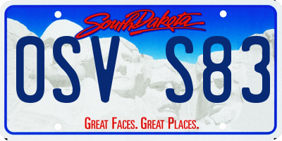 SD license plate 0SVS83
