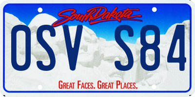 SD license plate 0SVS84