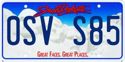 SD license plate 0SVS85