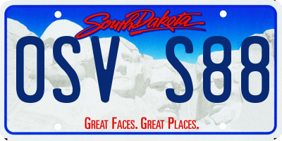 SD license plate 0SVS88