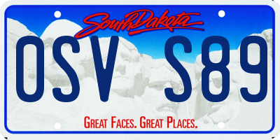 SD license plate 0SVS89