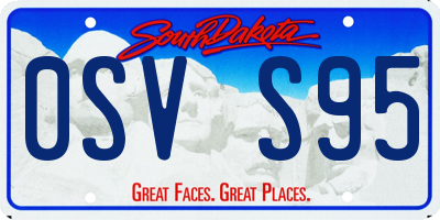 SD license plate 0SVS95