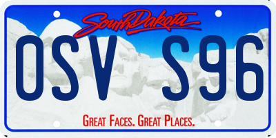 SD license plate 0SVS96