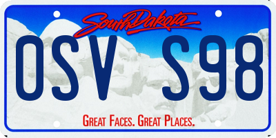 SD license plate 0SVS98