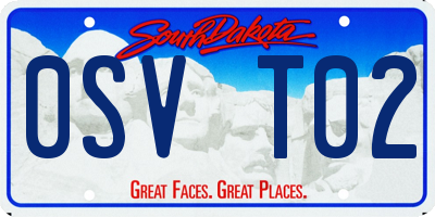 SD license plate 0SVT02