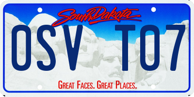 SD license plate 0SVT07
