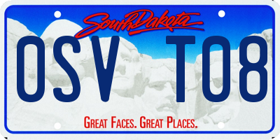 SD license plate 0SVT08