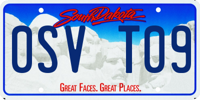 SD license plate 0SVT09