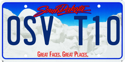 SD license plate 0SVT10