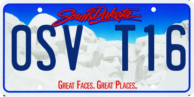 SD license plate 0SVT16
